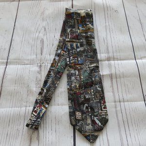 VTG David Crighton "My Toronto" City Scenes Art To Wear Novelty Silk Neck Tie